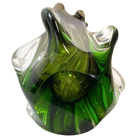 Vintage 1960s Murano Art Glass Sommerso Stretch Fingers Swung Vase 11" Italy - Picture 11 of 15